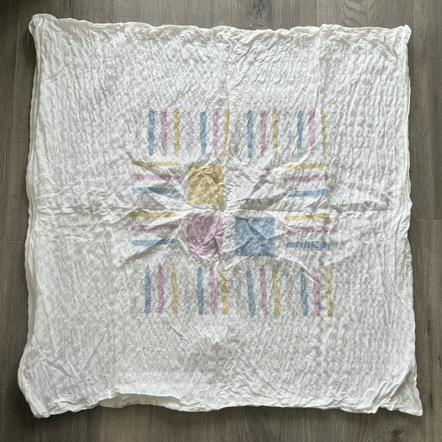 White Pastel Waffle Euro Square Pillowcase image indicator(2)