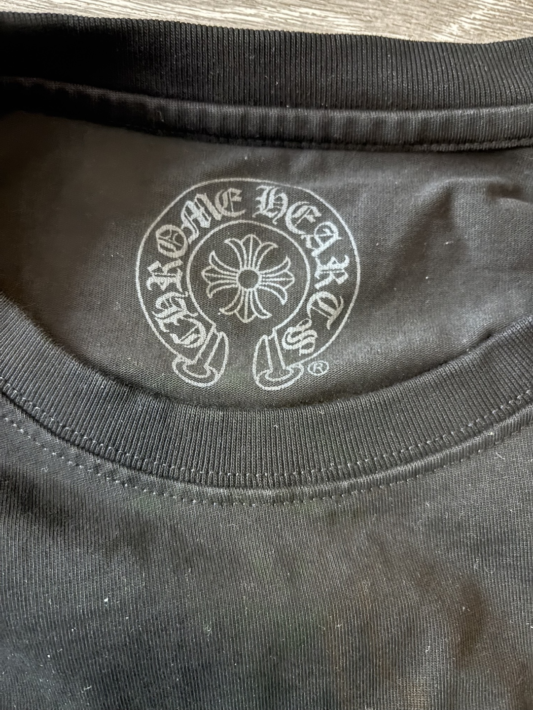 Chrome Hearts Black T-Shirt with Green Leather Patch Logo - photo 5