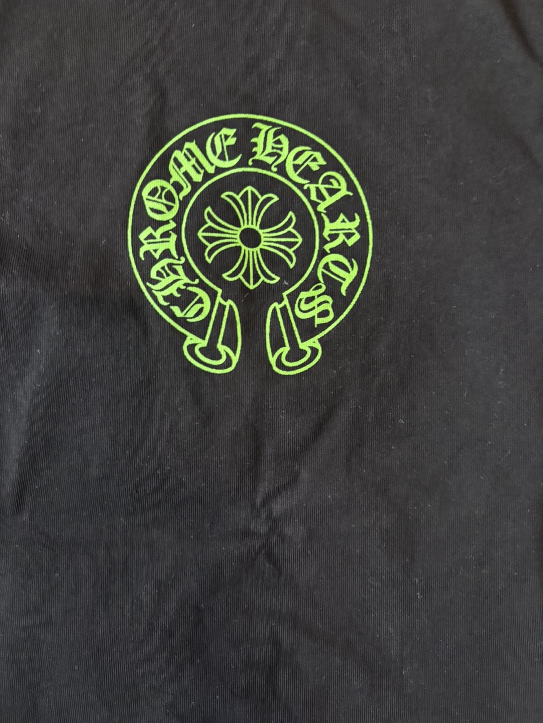 Chrome Hearts Black T-Shirt with Green Leather Patch Logo - photo 3