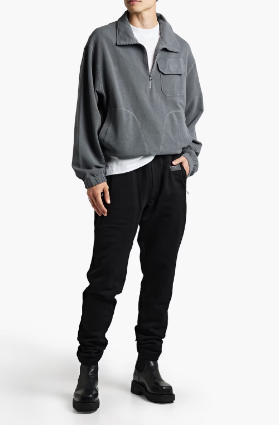 Helmut Lang Half-Zip Waffle Knit Pullover - photo 2