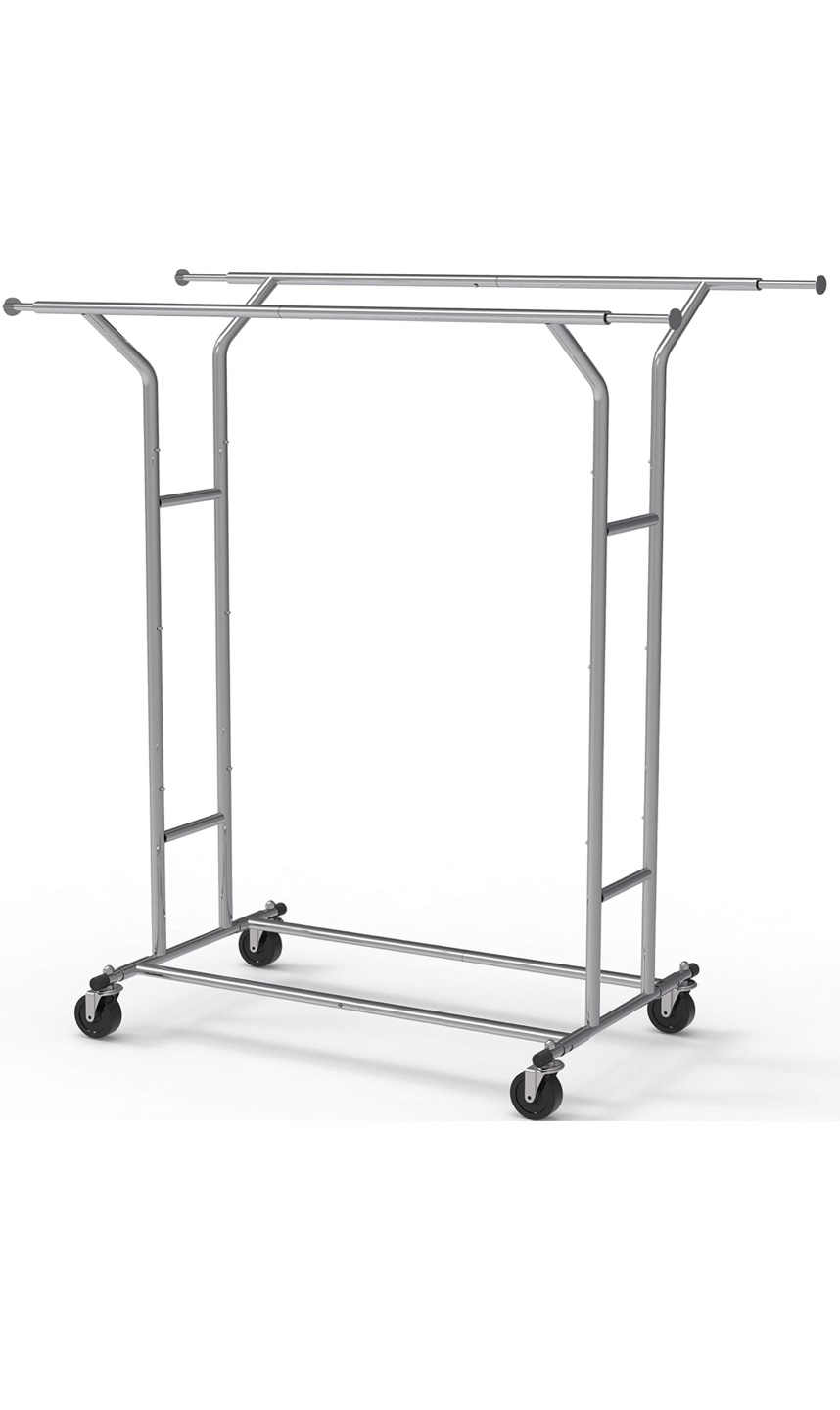 Double Garment Rack on Wheels