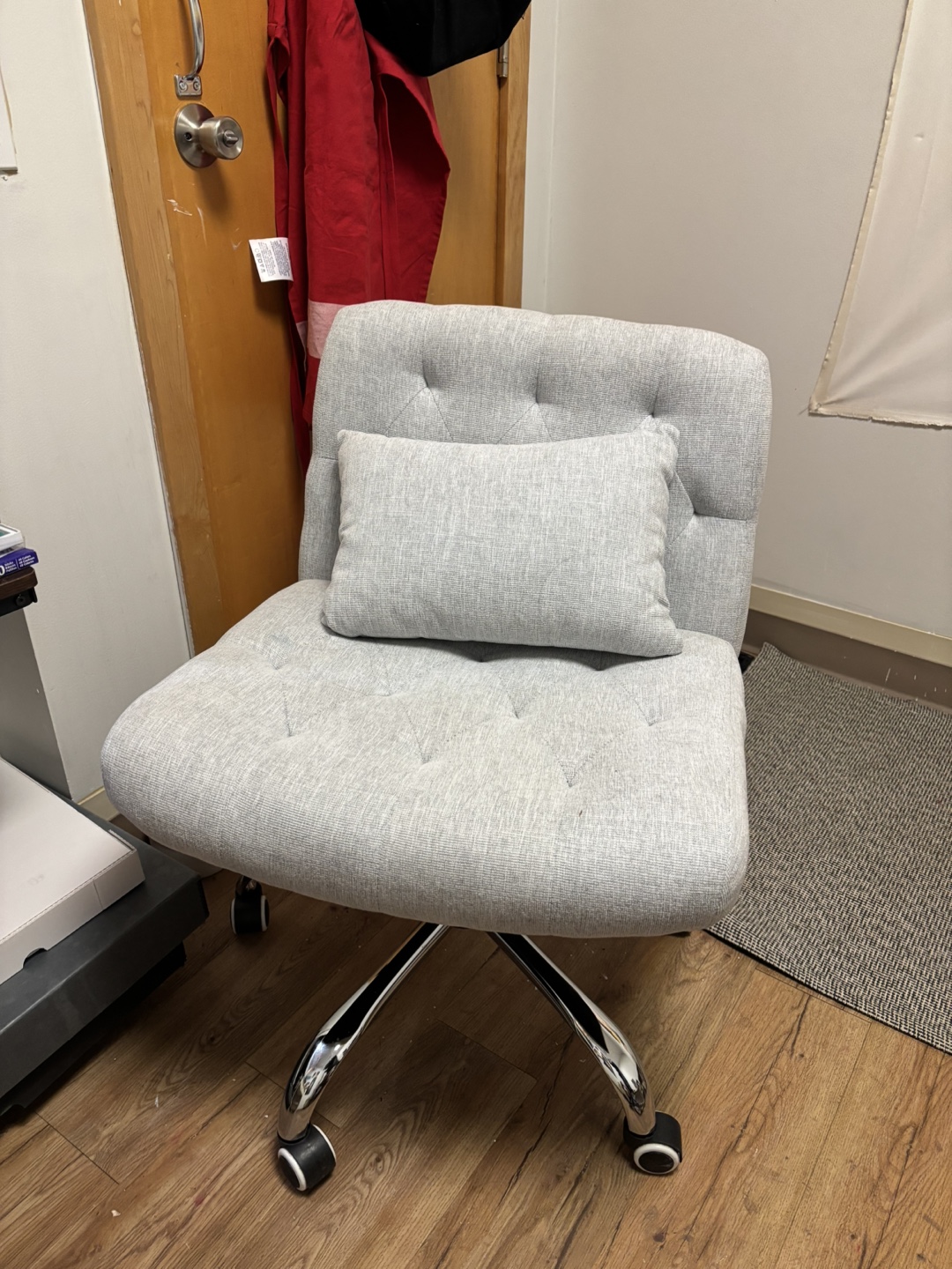Jonpnoy Grey Fabric Office Chair with Wheels - photo 2