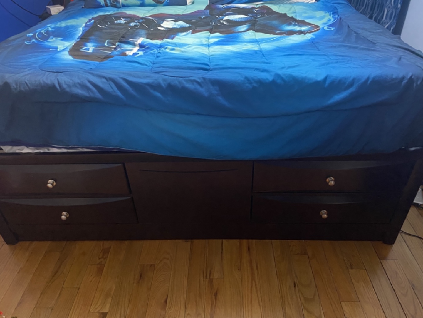King Size Bed Frame with Drawers and Gamer Comforter Set - photo 2