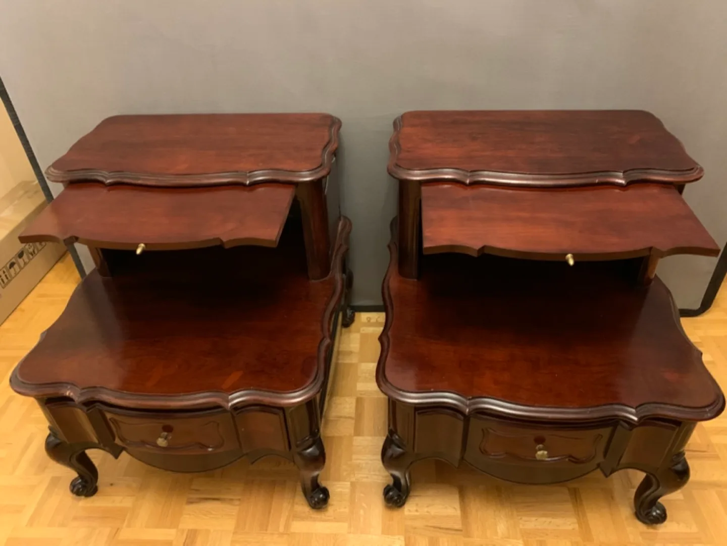 Beautiful Vintage solid Cherry Wood Nightstands image indicator(2)