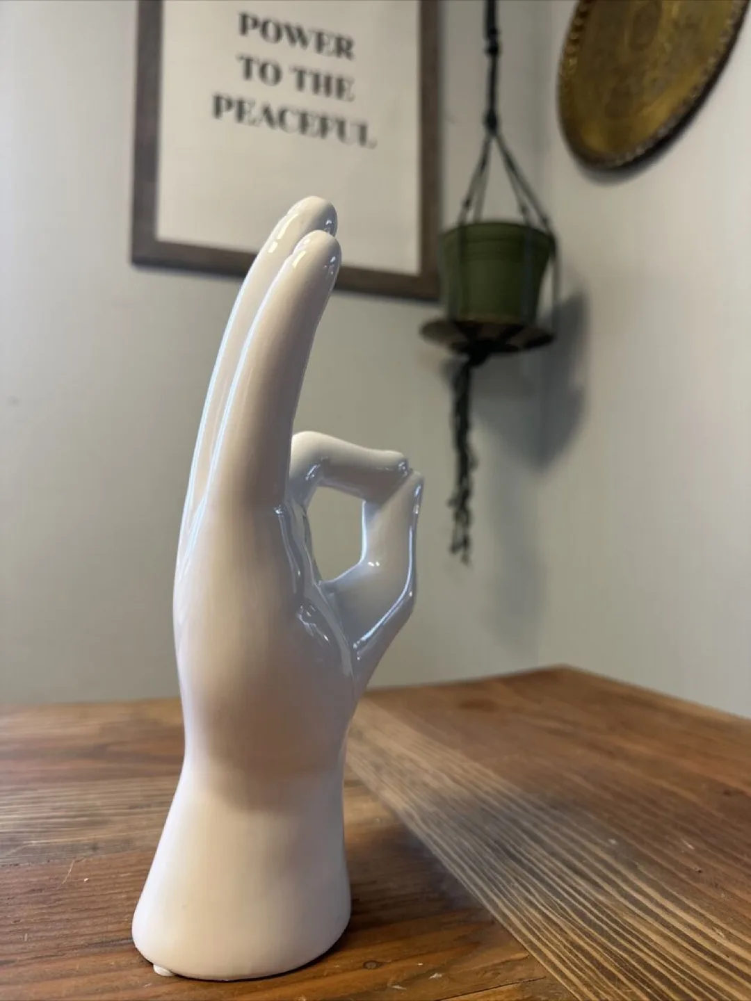White Ceramic OK Hand Figurine image indicator(2)