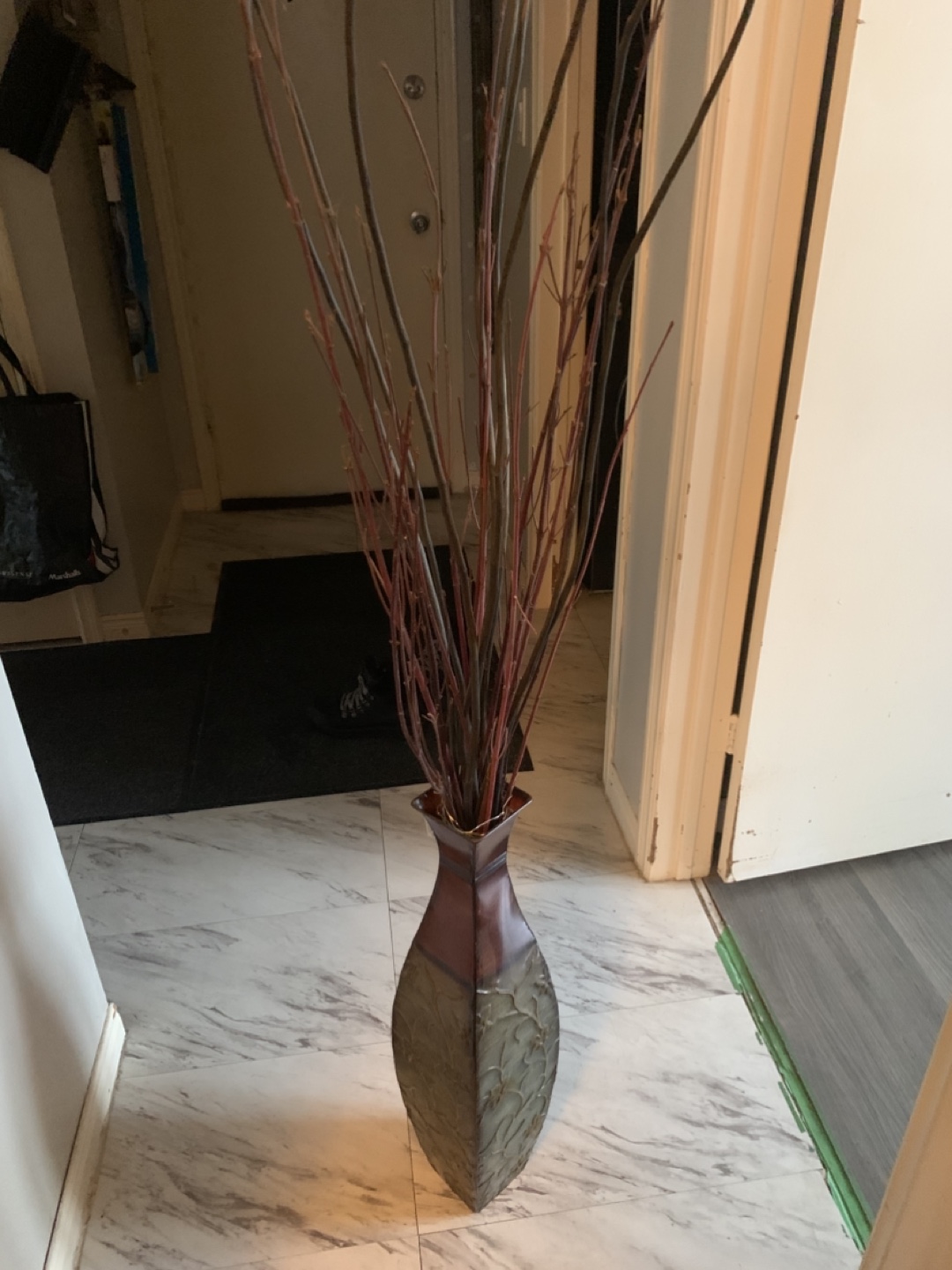 Tall Decorative Vase with Branches