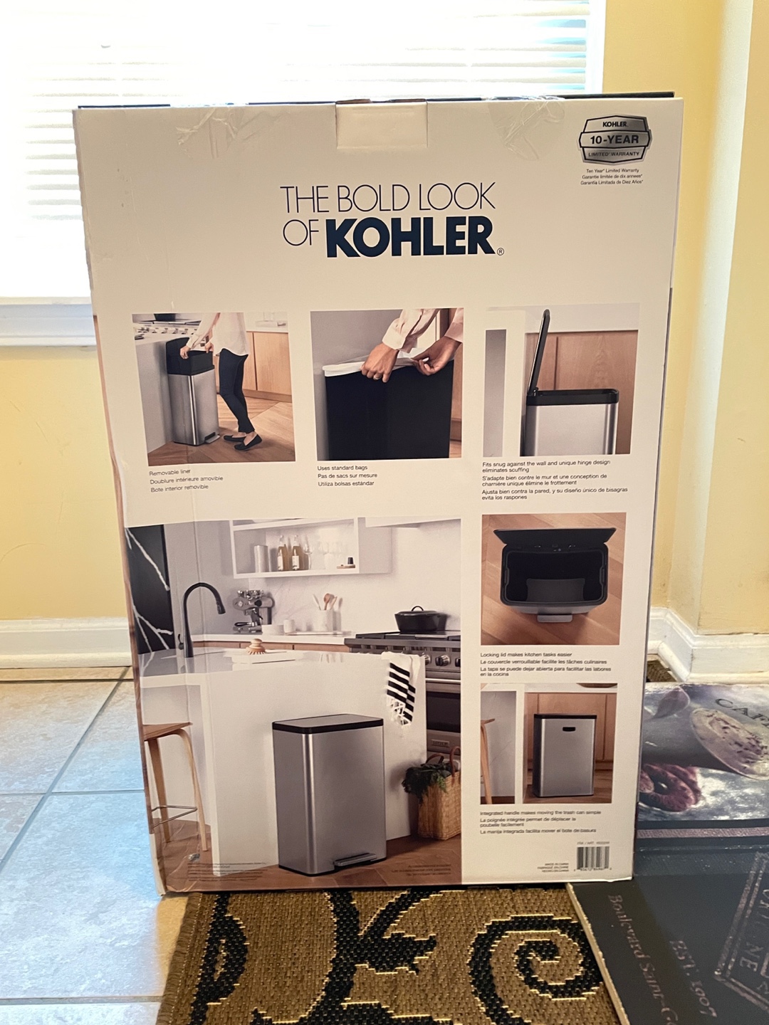 Kohler Stainless Steel Step Trash Can - 12.4 Gallon - photo 2