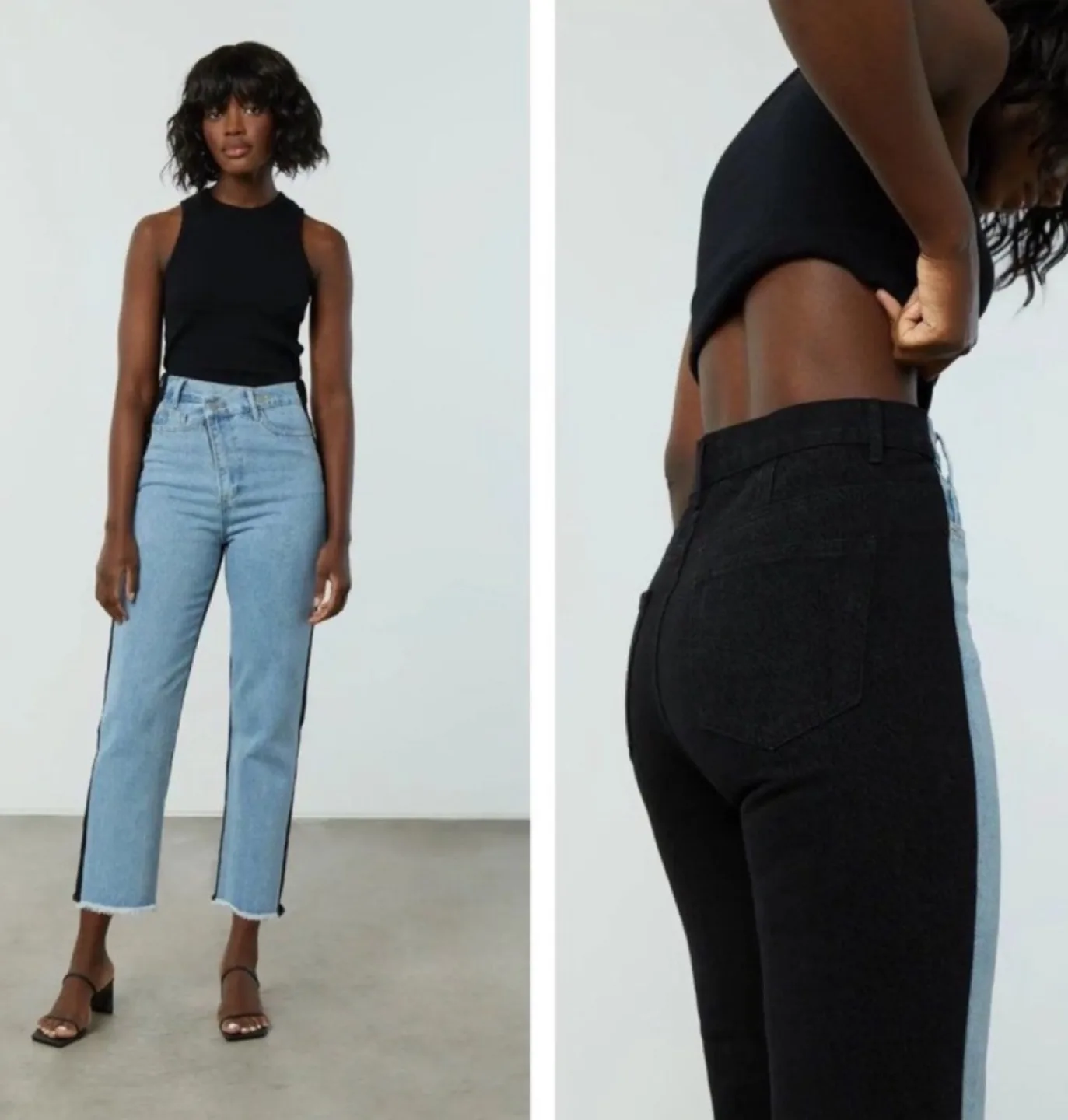 OAK + FORT Denim Cross Over Front 2 Tone Jeans image indicator(5)