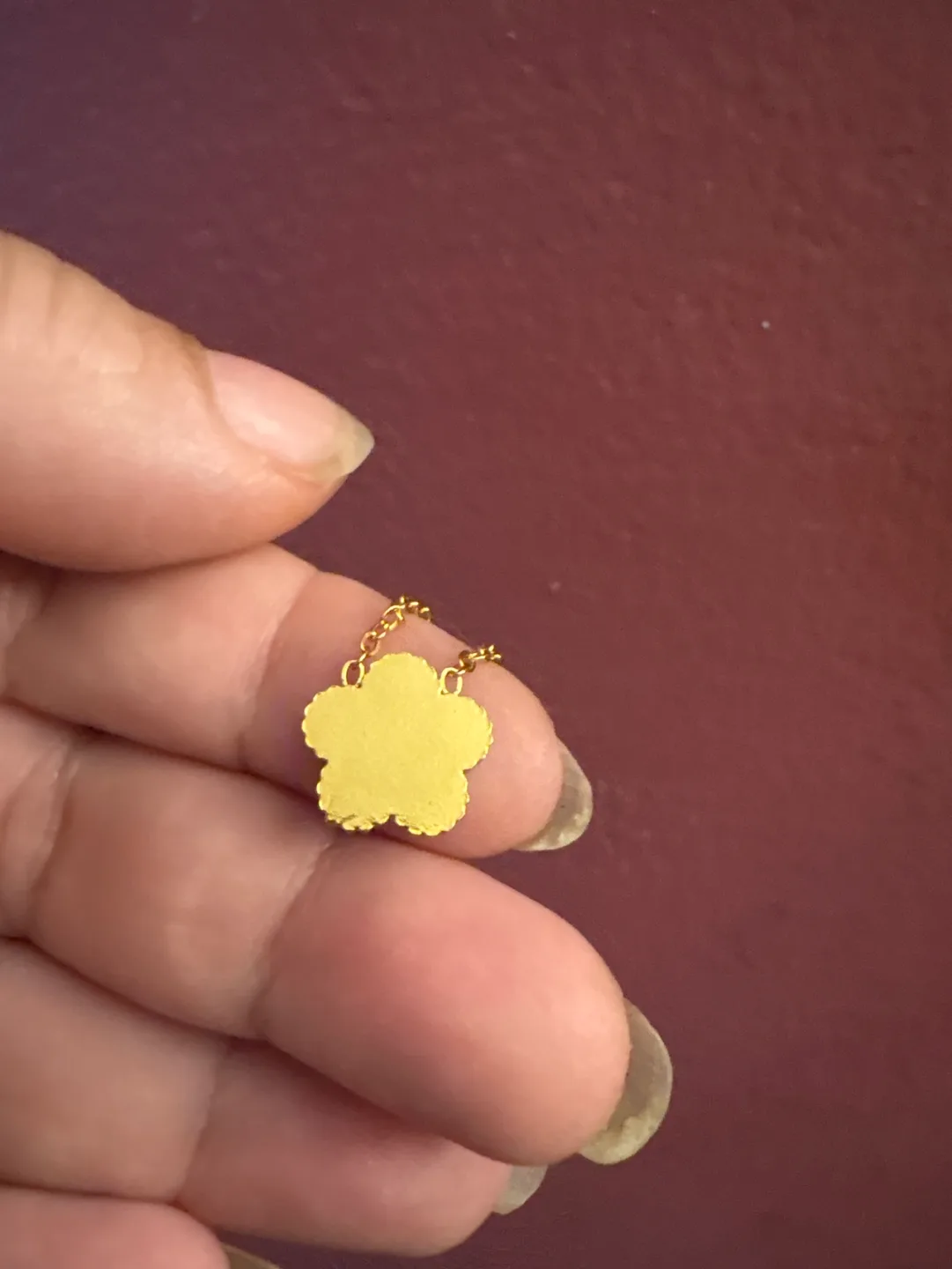 18K Gold Stainless Steel Flower Necklace with Green Malachite image indicator(3)