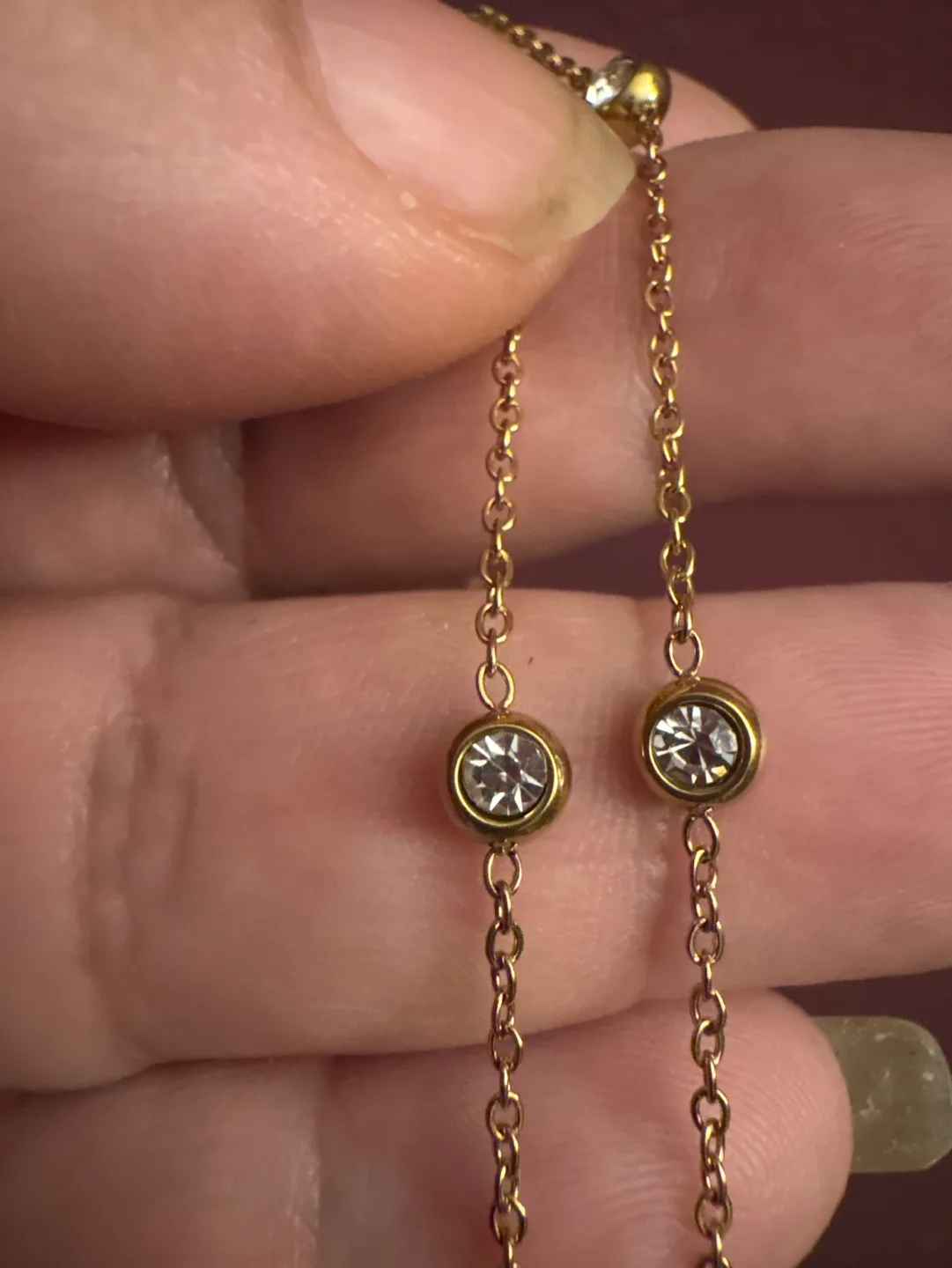 NEW unique Luxury 18K Gold SS CZ Lariat Necklace 🏈 image indicator(4)