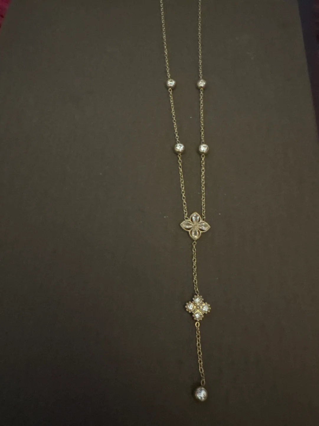 NEW unique Luxury 18K Gold SS CZ Lariat Necklace 🏈 image indicator(3)