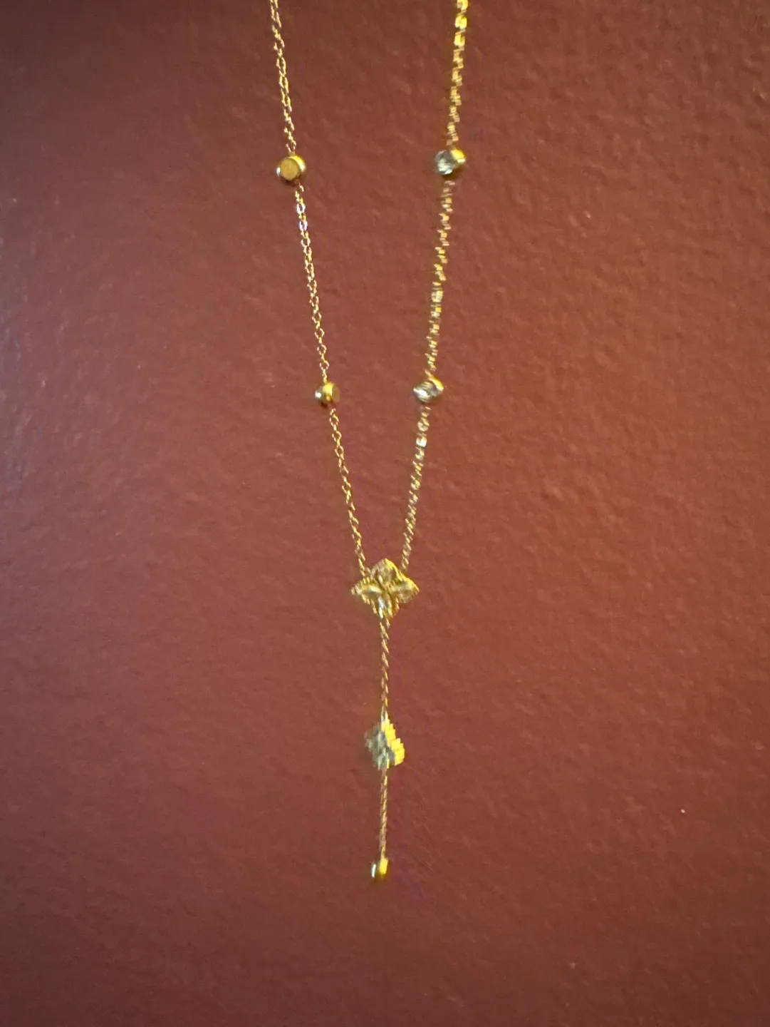 NEW unique Luxury 18K Gold SS CZ Lariat Necklace 🏈 image indicator(7)
