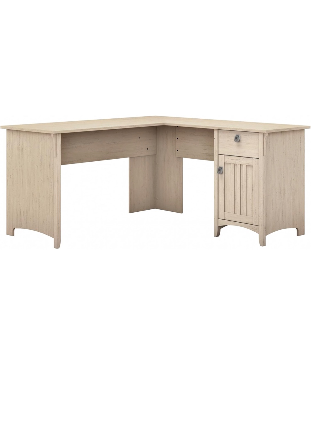 L-Shaped Computer Desk with Cabinet