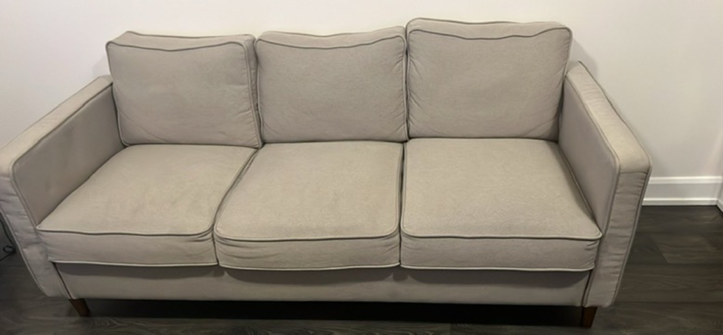 Light Grey Three-Seater Sofa