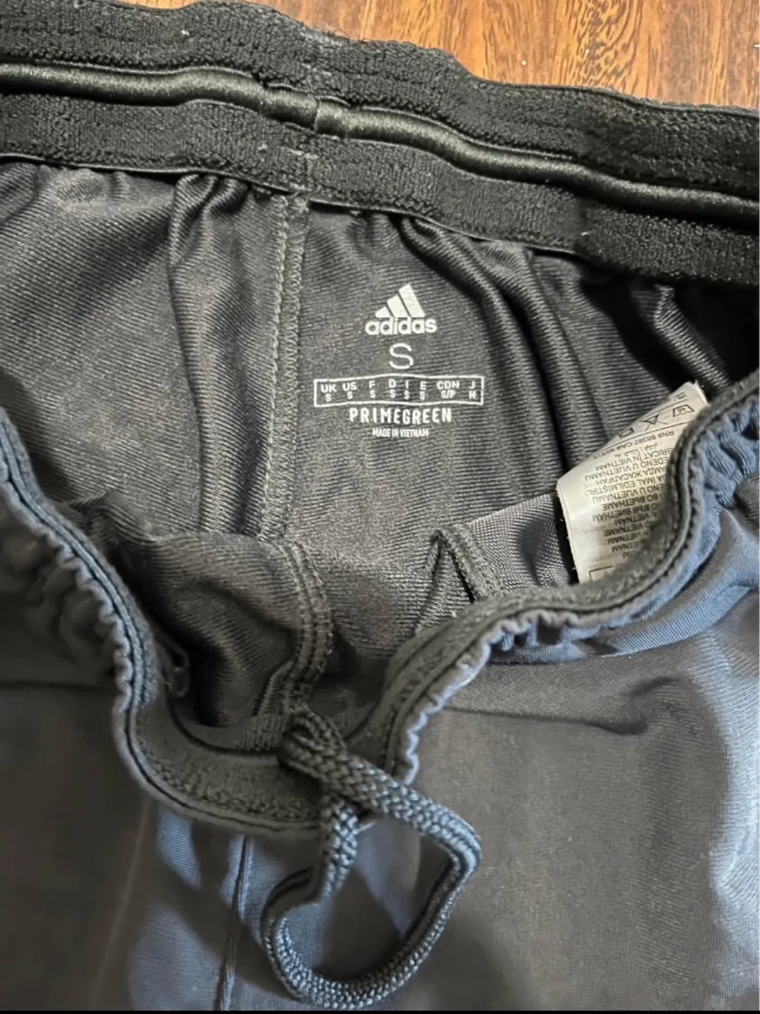 Adidas men’s small track warmup pants, gray with black stripes image indicator(2)
