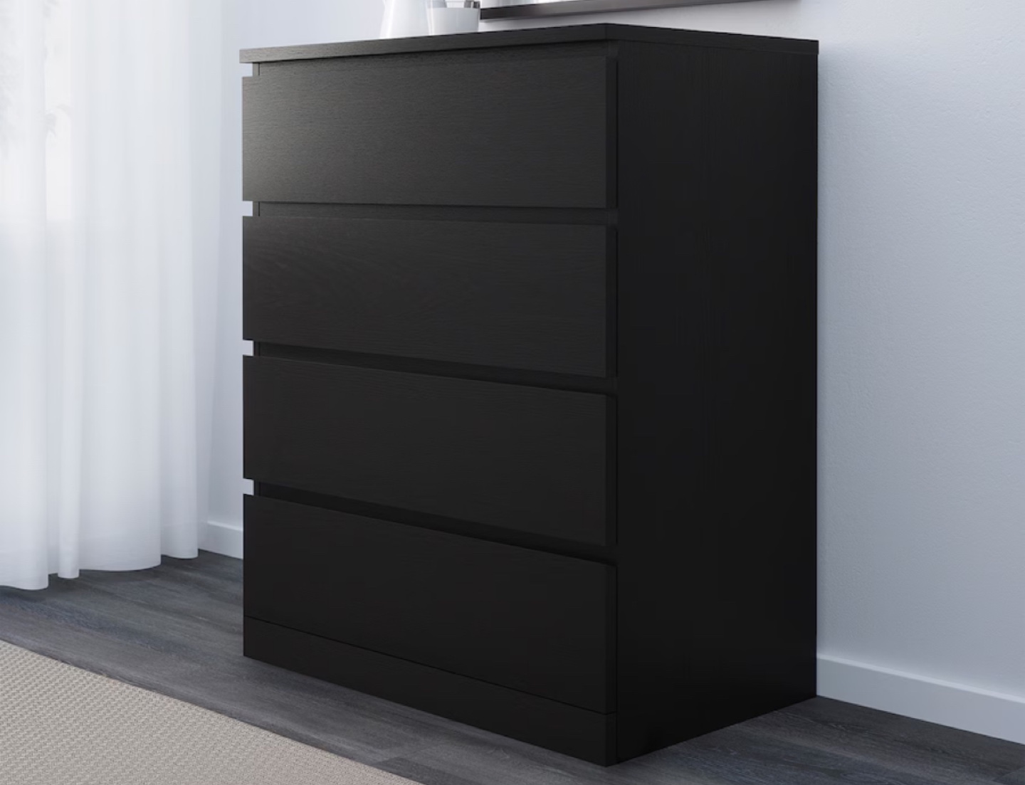 IKEA MALM 4-drawer dresser - Black-brown - photo 2
