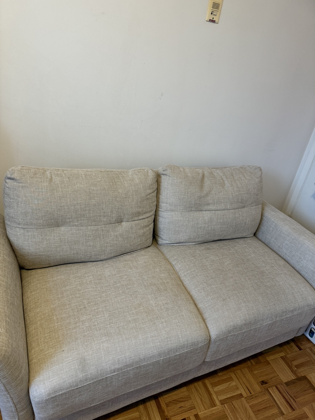 Love Seat - Light Beige Fabric