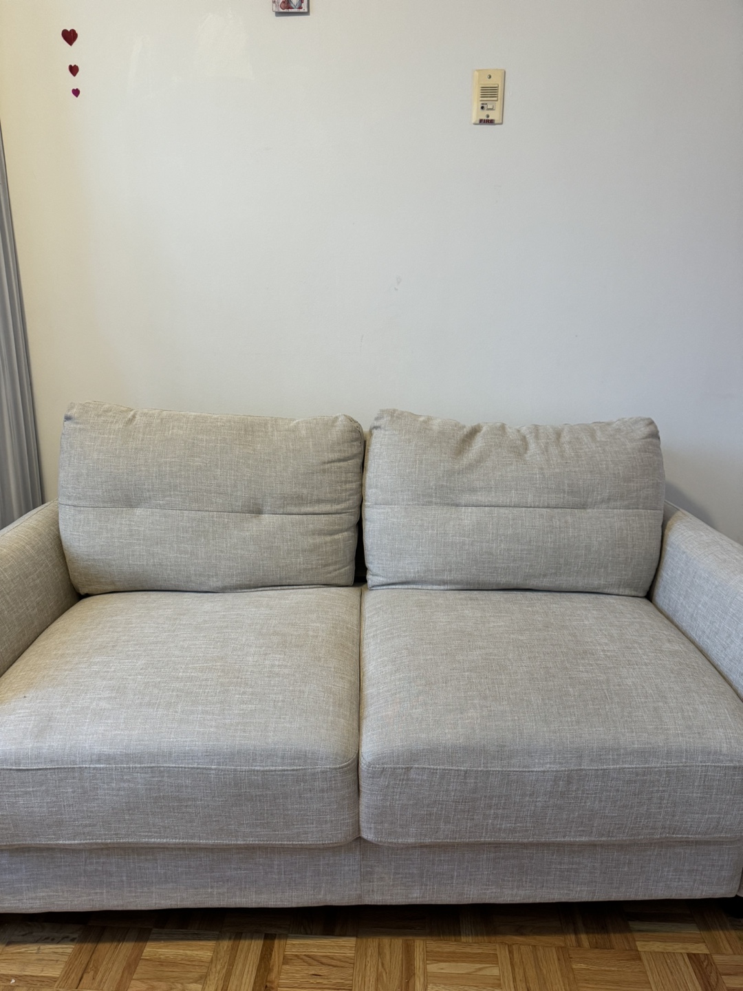 Love Seat - Light Beige Fabric - photo 2