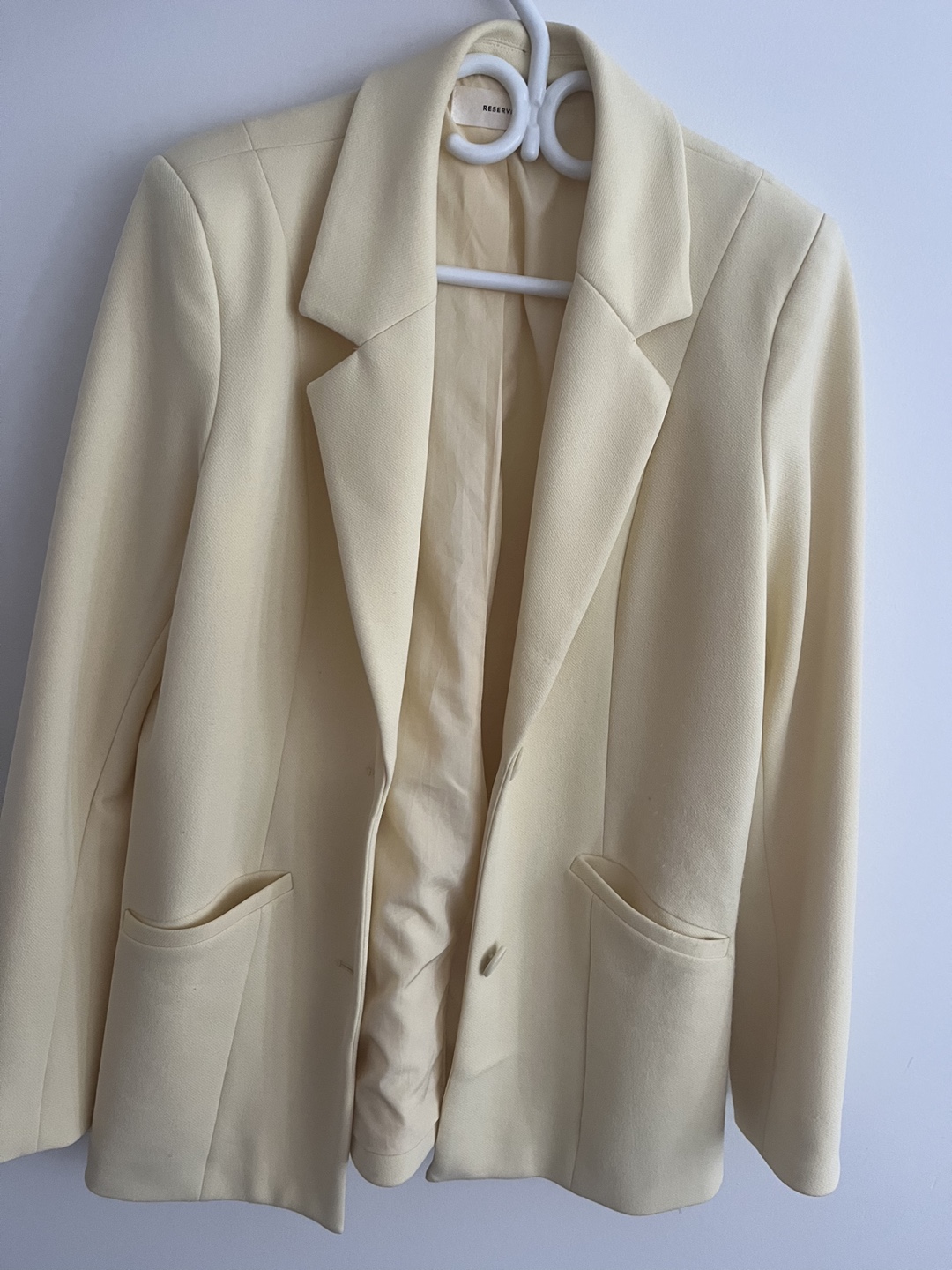 Pale Yellow Blazer Jacket Size 6 - photo 2