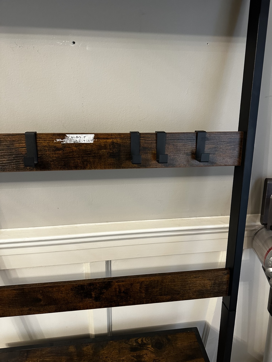 Ladder Shelf with Storage and Hooks - photo 3