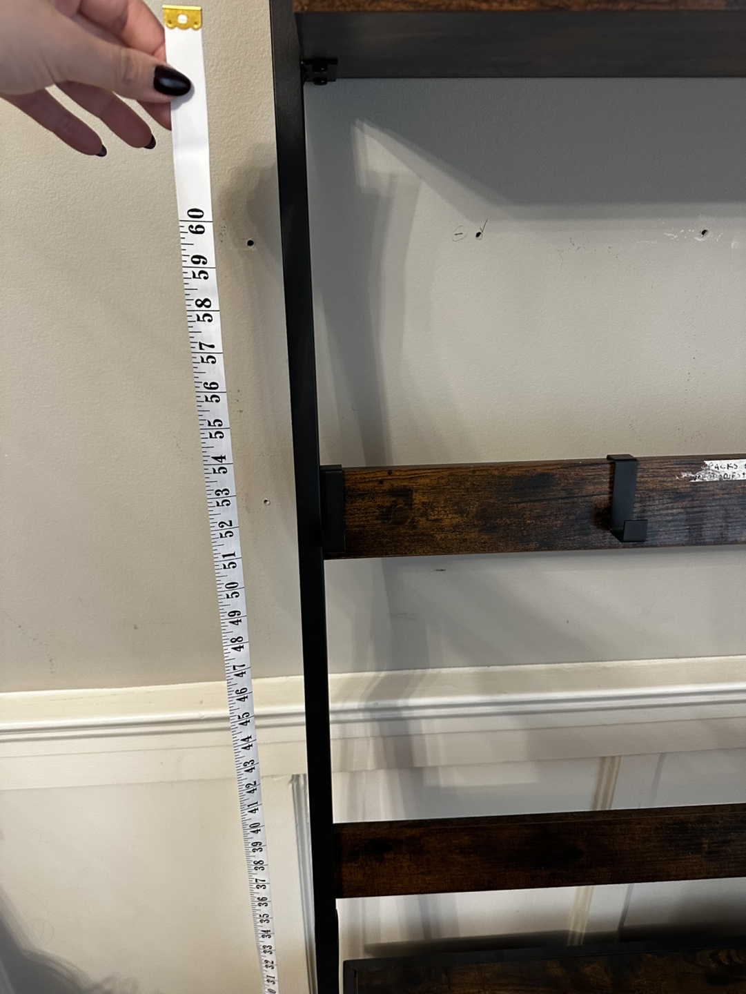 Ladder Shelf with Storage and Hooks - photo 5