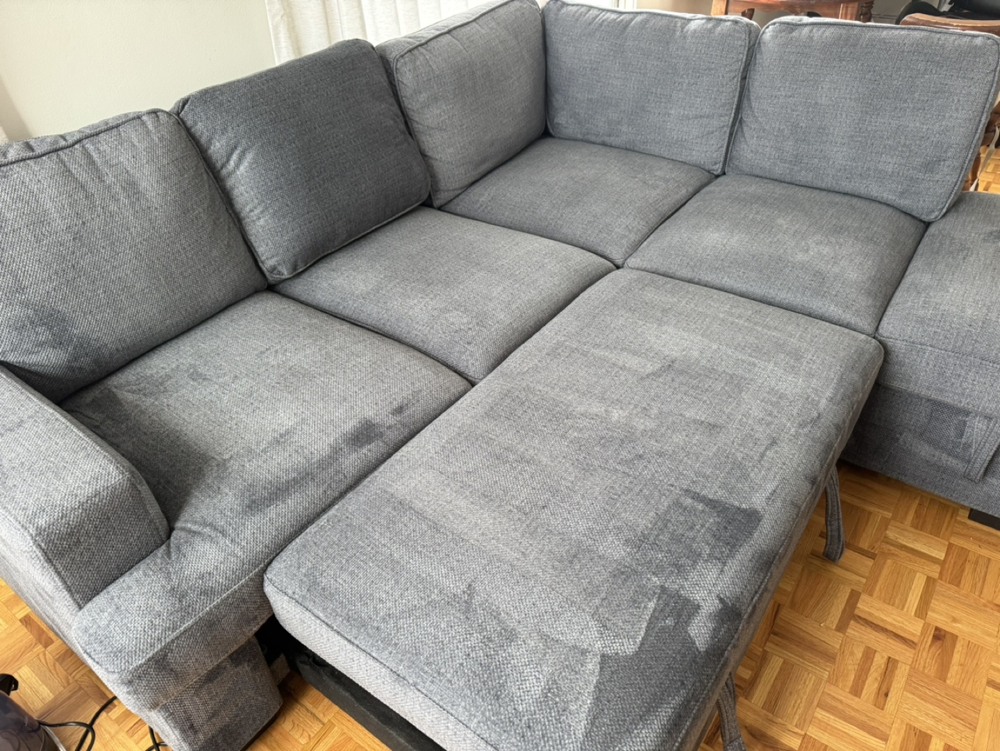 Grey Sectional Sofa with Storage Ottoman - photo 4