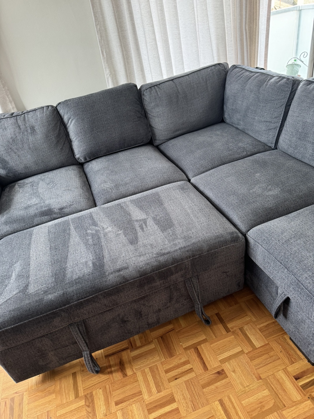 Grey Sectional Sofa with Storage Ottoman - photo 5