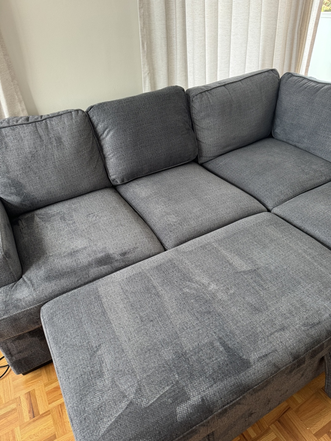 Grey Sectional Sofa with Storage Ottoman - photo 3