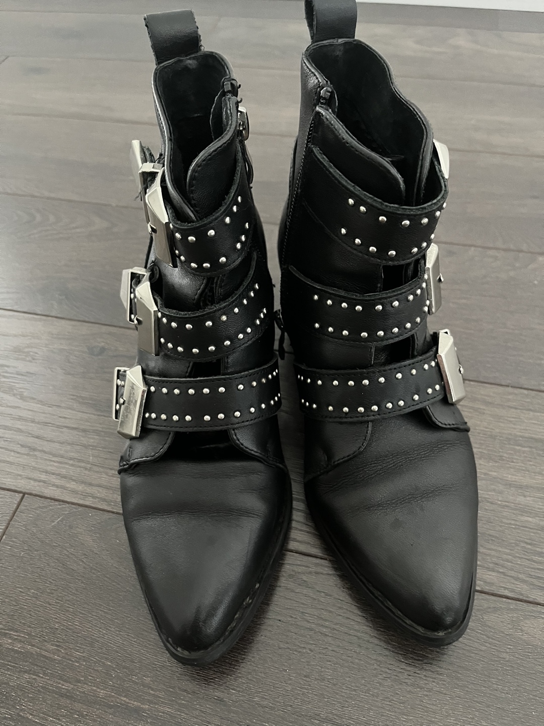 Rare Paris Texas Black Leather Buckle Boots - Size 35 - photo 2