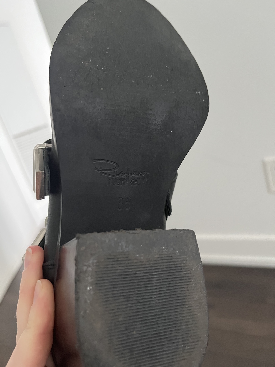 Rare Paris Texas Black Leather Buckle Boots - Size 35 - photo 3