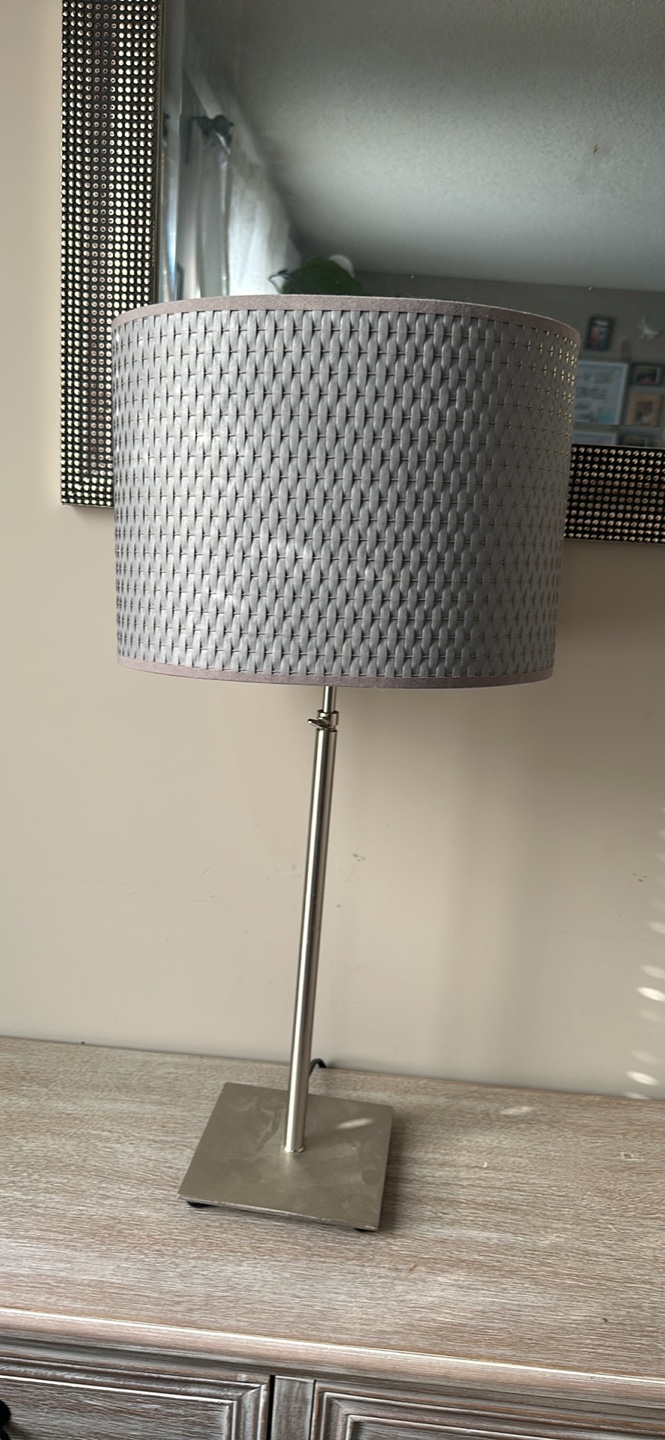 Modern Table Lamp with Grey Woven Shade