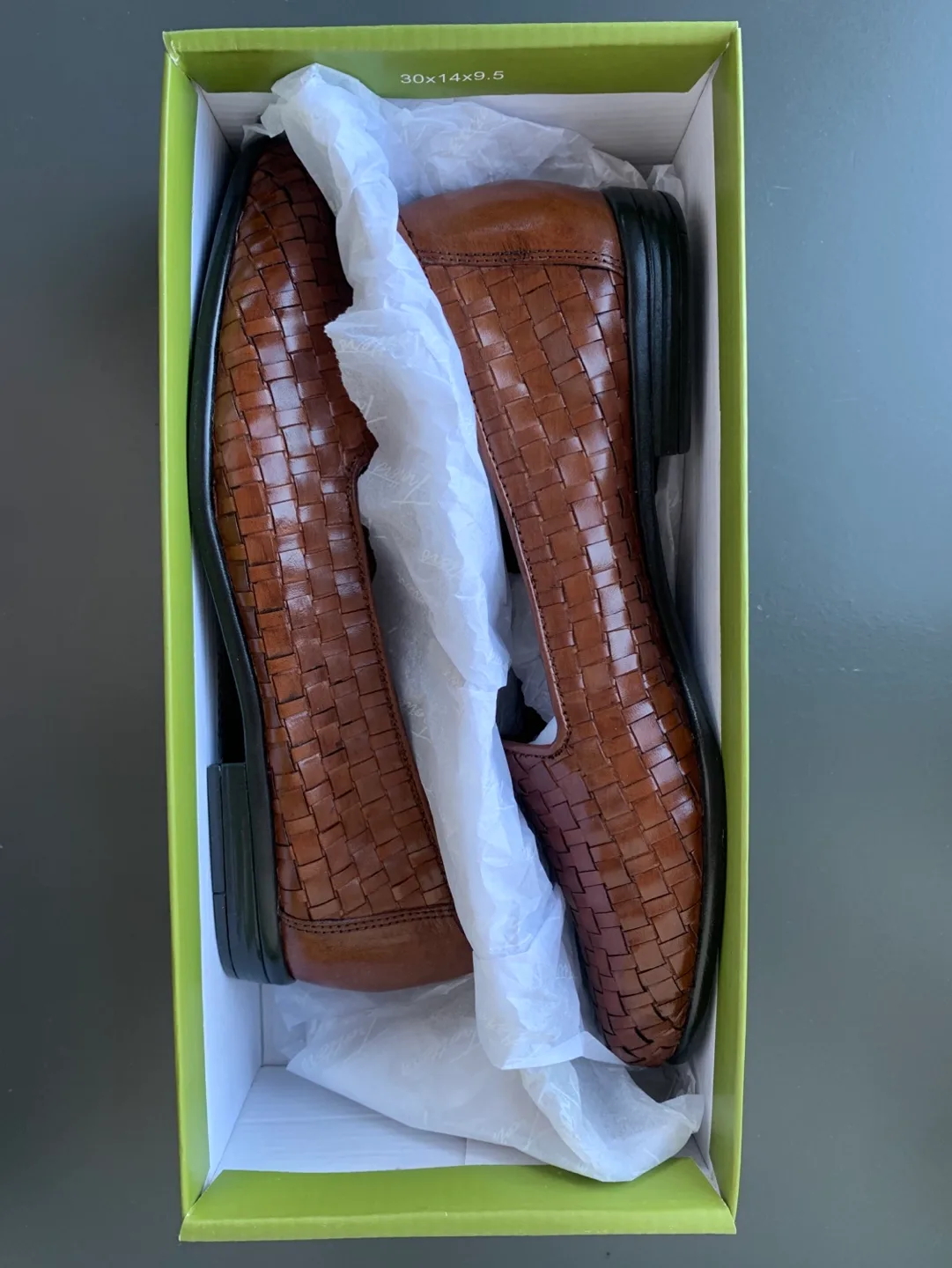 Trotters Brown Leather Woven Flats image indicator(5)