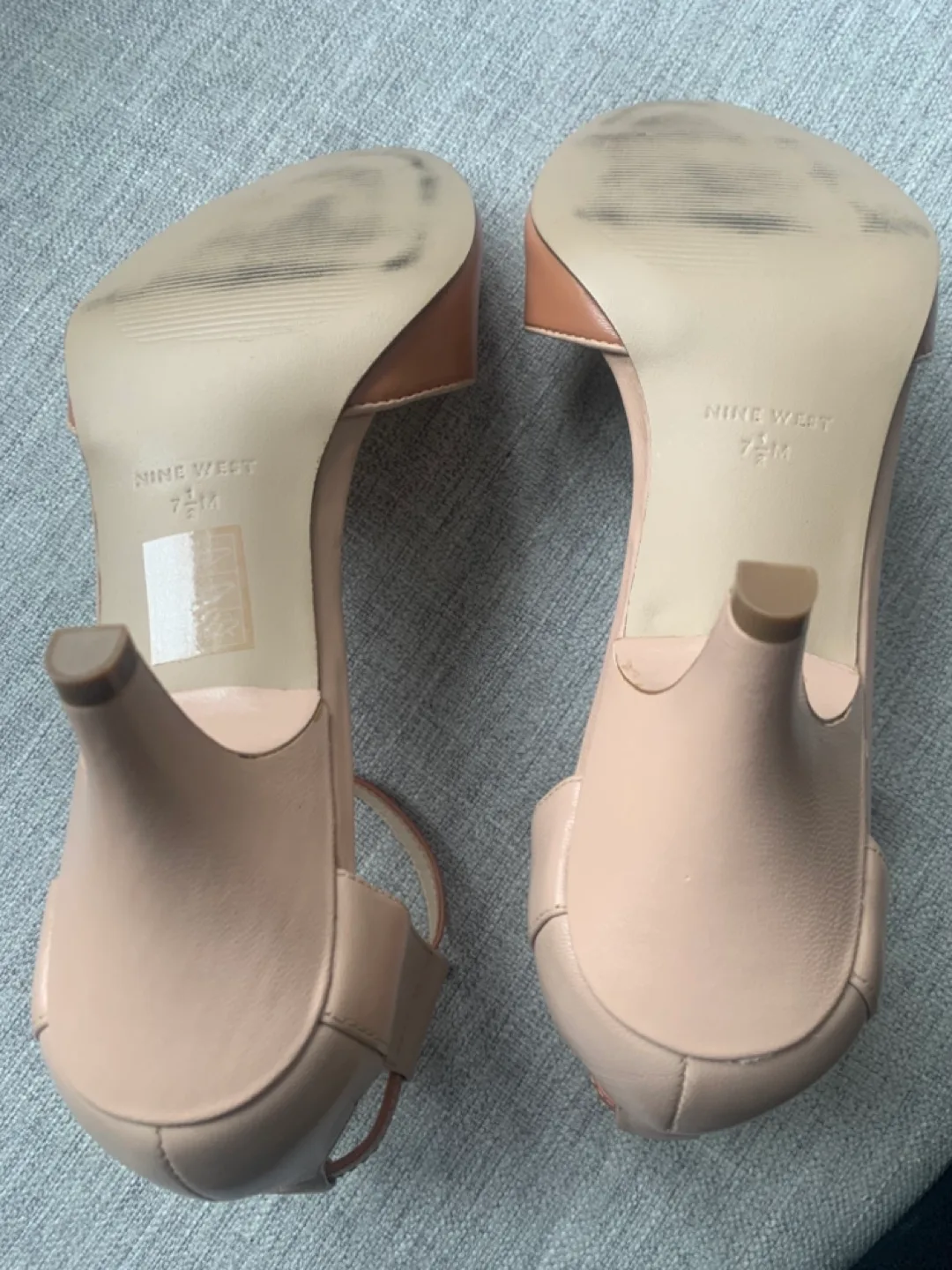 Nine West Tan Leather Ankle Strap Heels image indicator(3)