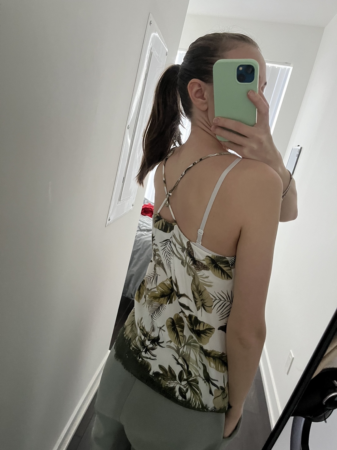 Tropical Print Cami Top with Lace Trim - photo 3