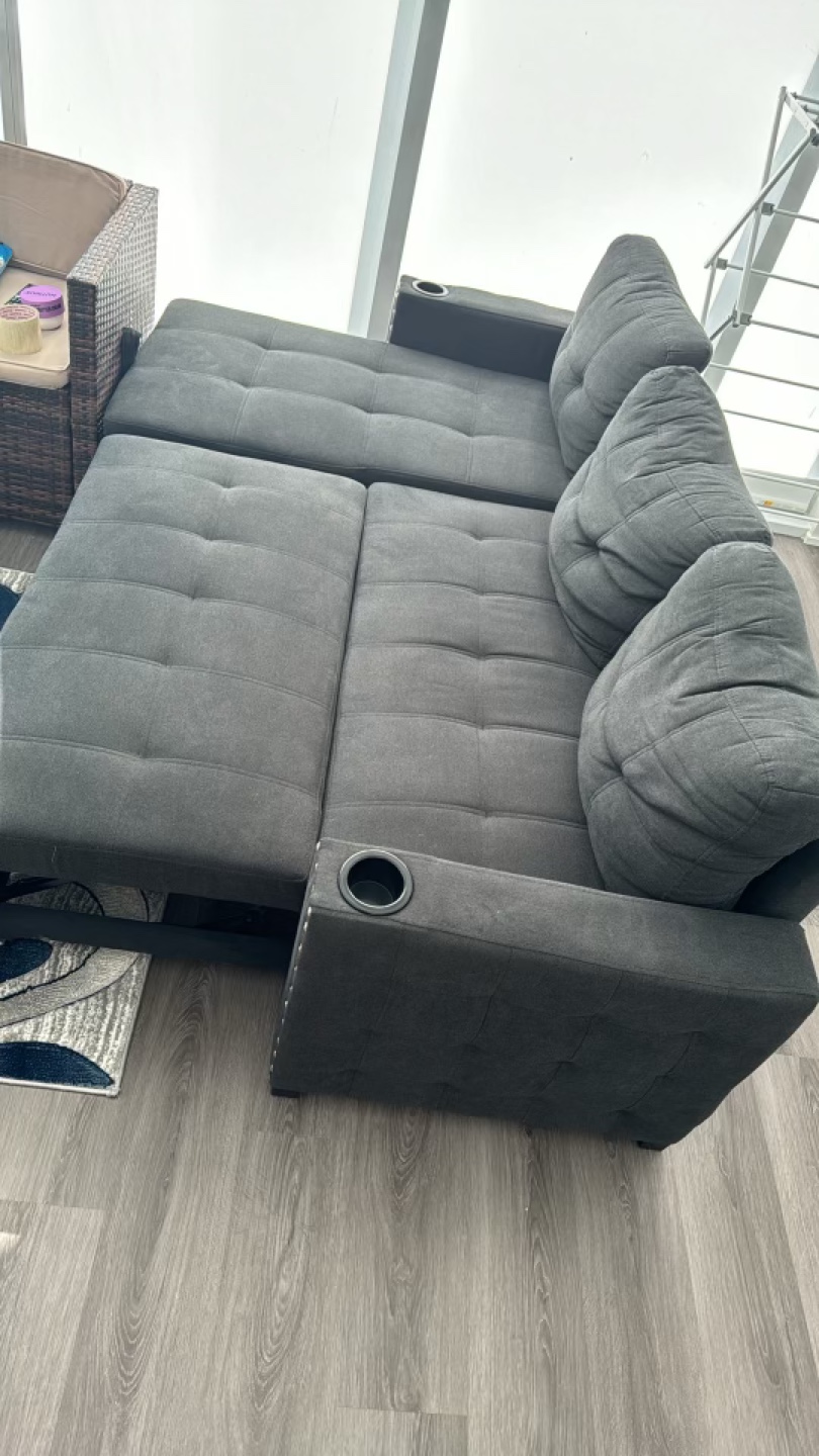 Dark Grey Sectional Sofa with Storage - photo 3