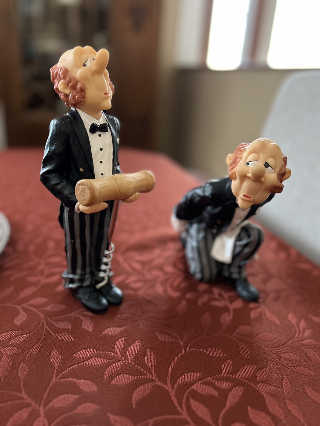 Set of Two Quirky Butlers - Wine Holder and Cork Screw Holder