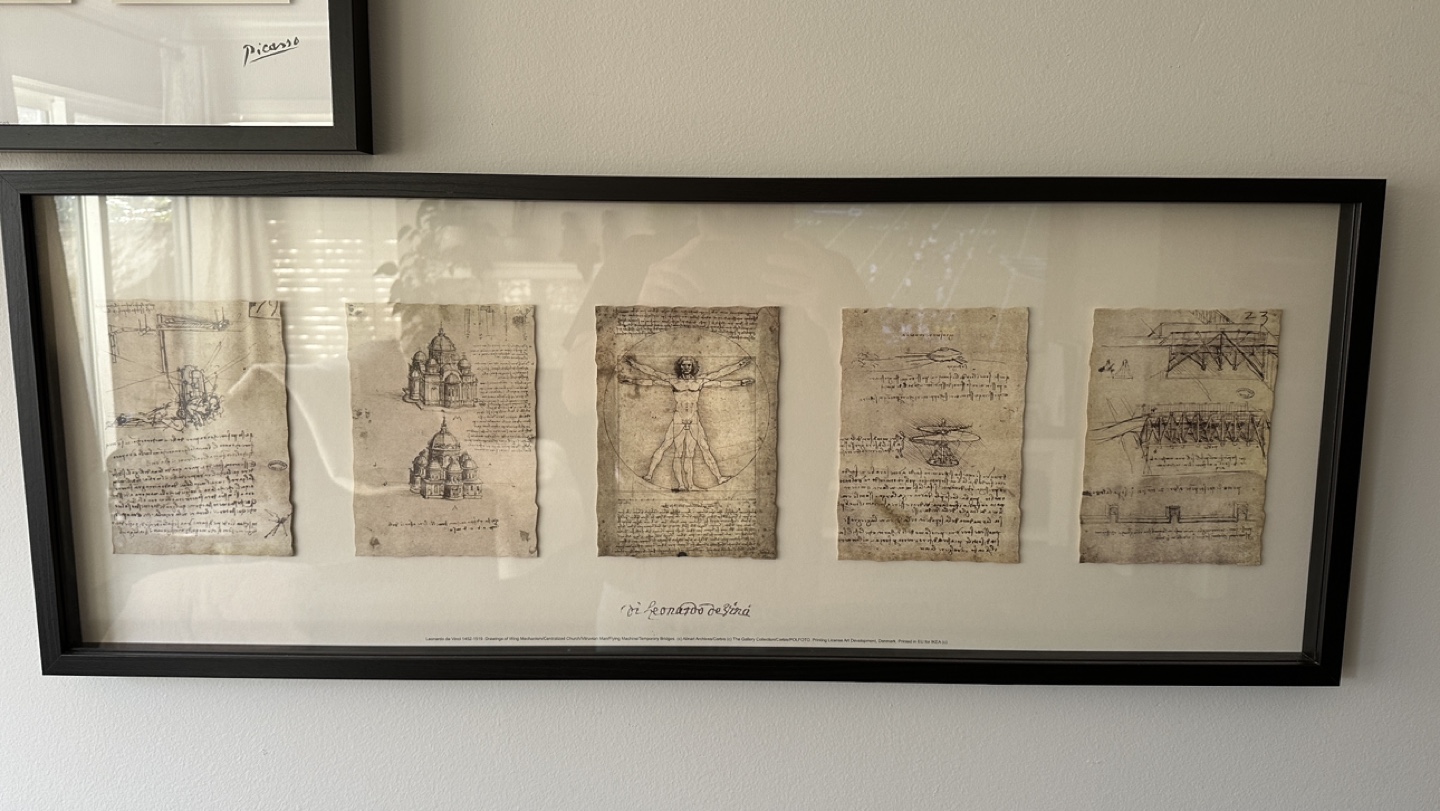 Framed Five-Piece Art Print Set - Picasso & Da Vinci