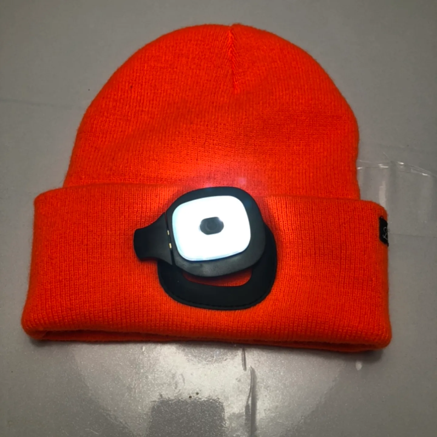 LED Light-Up Orange Beanie - Fits Most Adults image indicator(5)