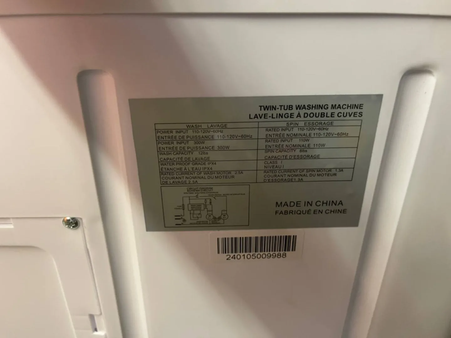 COSTWAY Portable Twin Tub Washer image indicator(3)