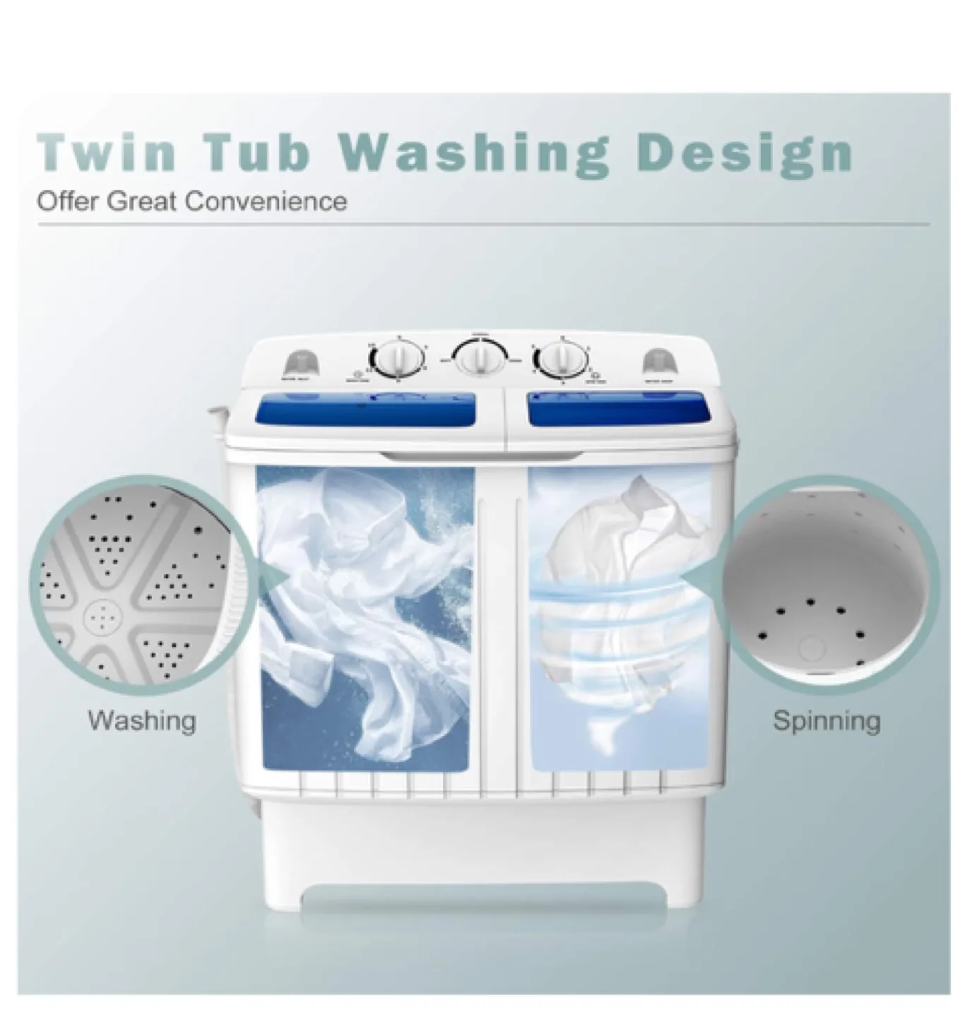 COSTWAY Portable Twin Tub Washer image indicator(6)