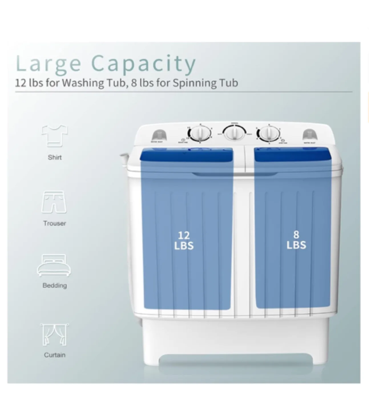 COSTWAY Portable Twin Tub Washer image indicator(7)