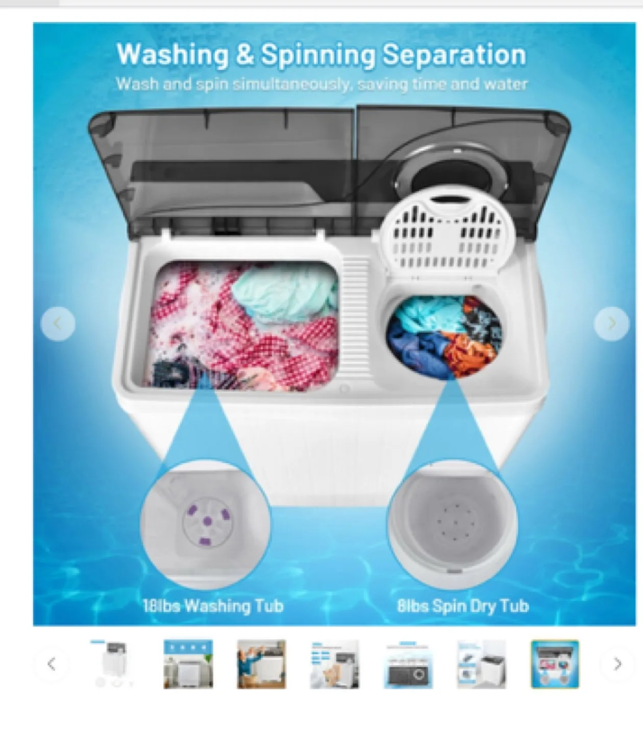 26 lbs Portable Semi-automatic Washing Machine image indicator(5)