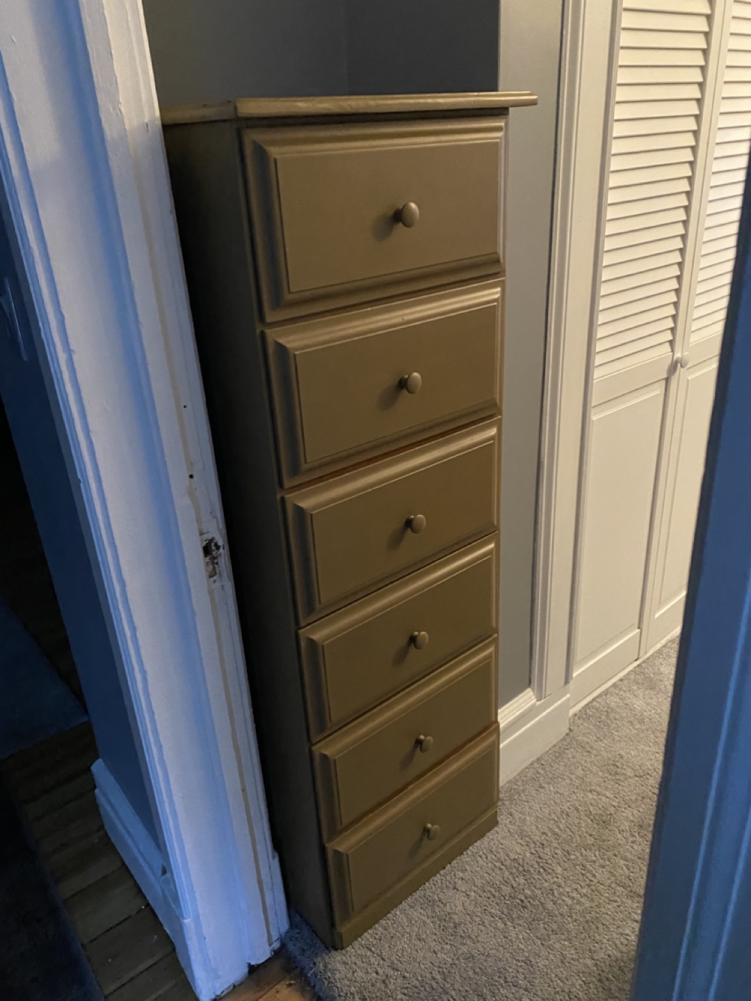 Tall 6-Drawer Dresser - Olive Green