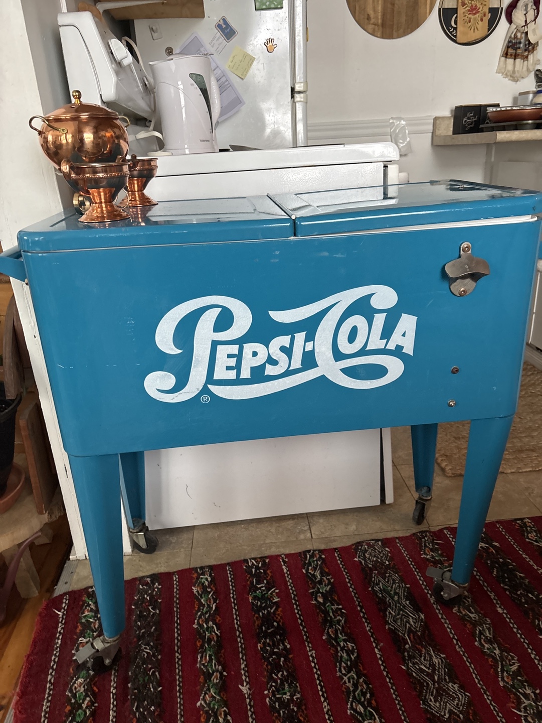 Vintage Pepsi-Cola Cooler on Wheels