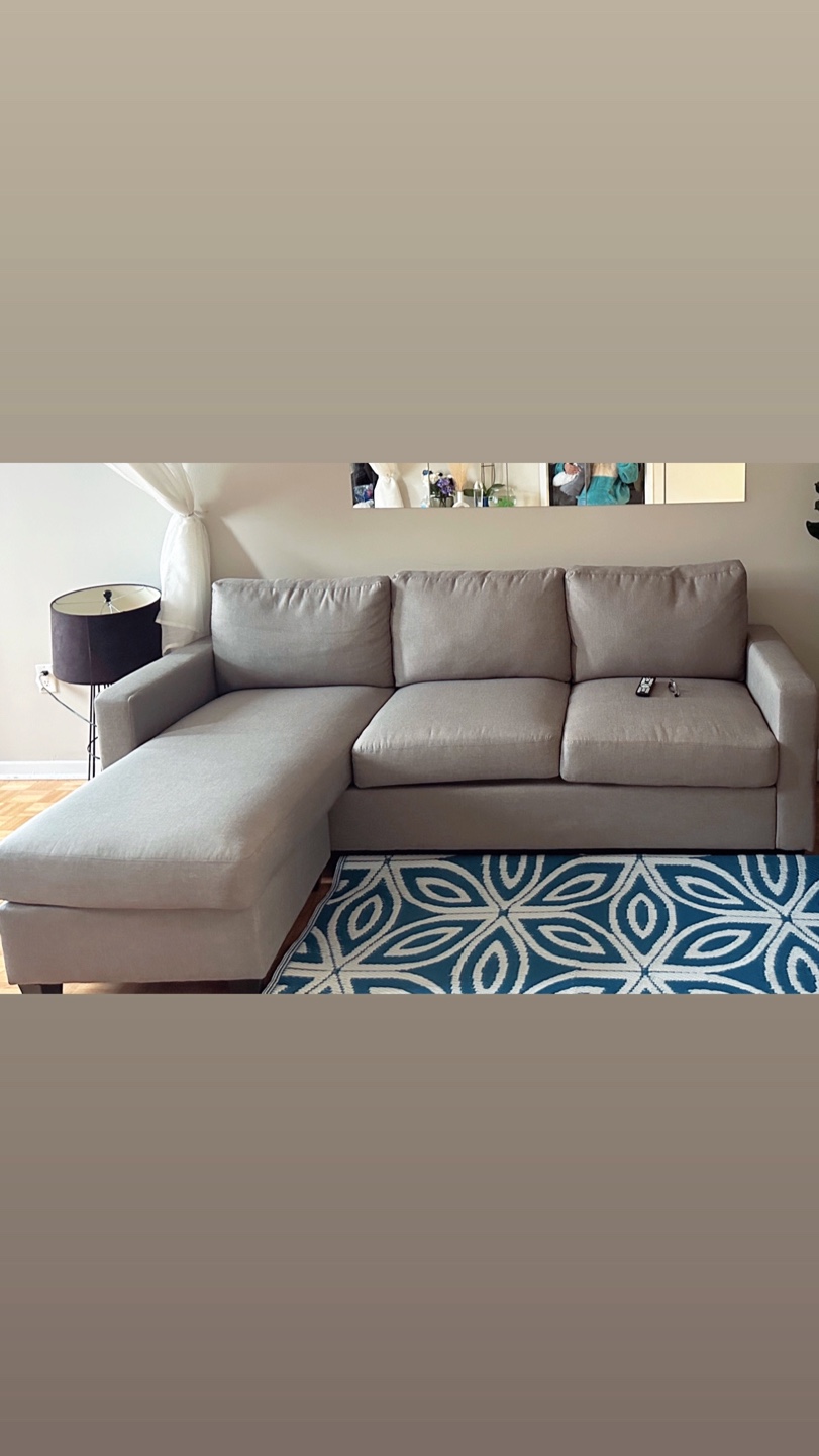 Grey L-Shaped Sectional Sofa