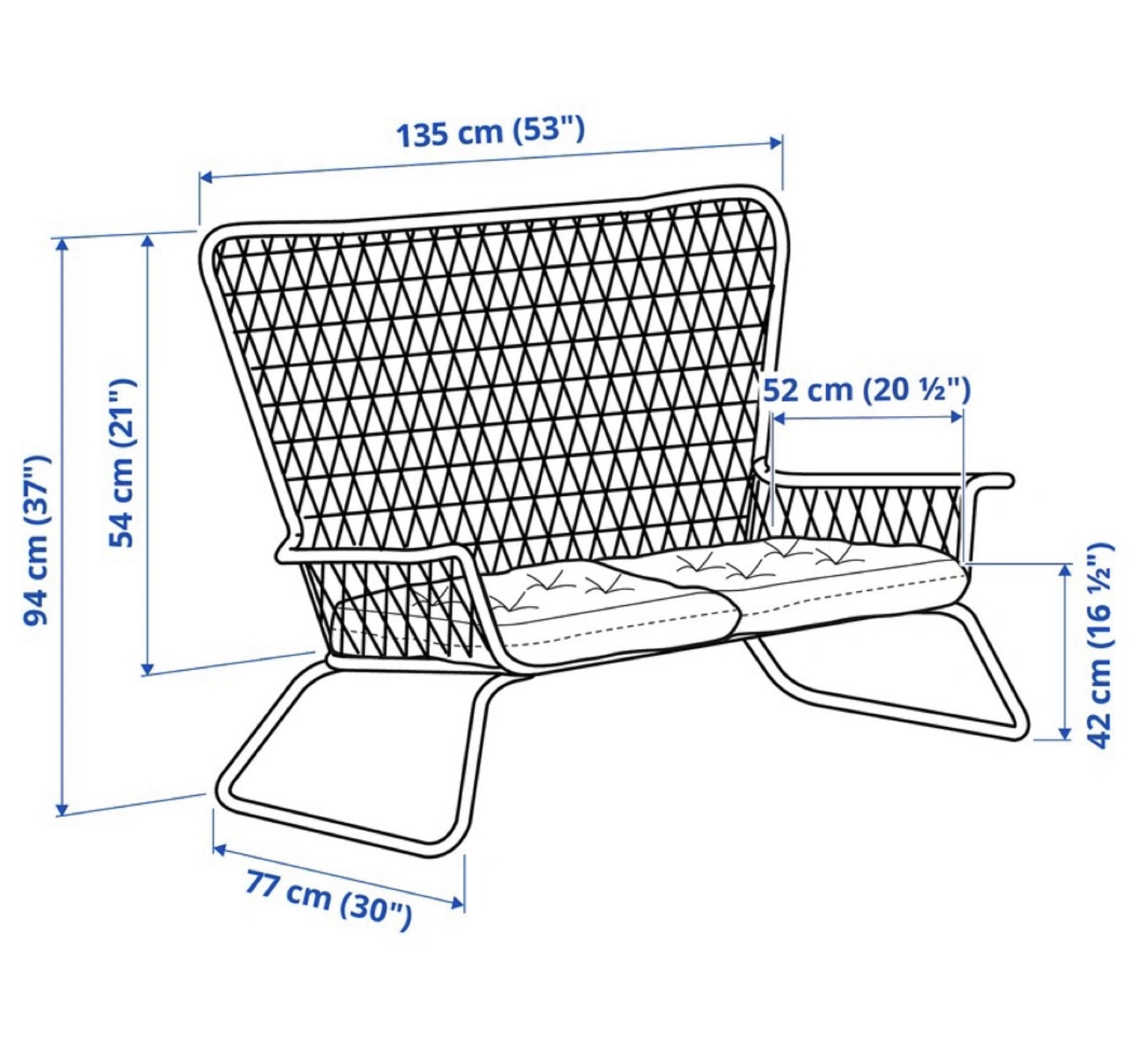 Must go -IKEA HÖGSTEN Loveseat - White Outdoor Patio Furniture - photo 2