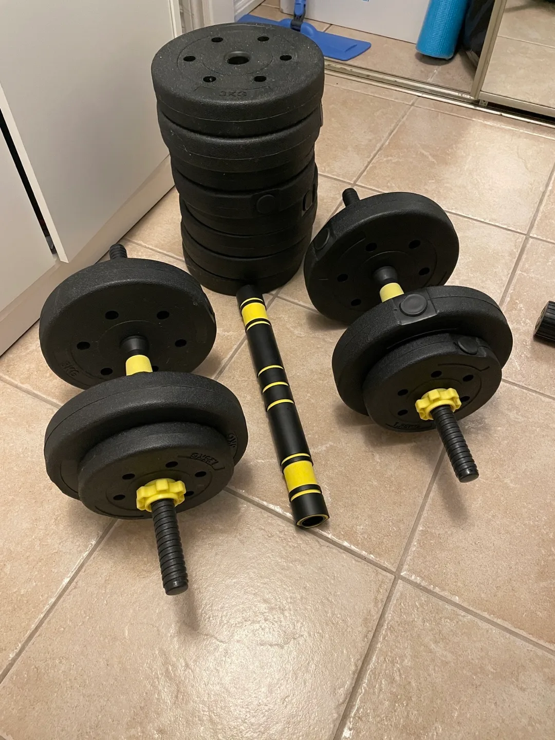 Pasyou Adjustable Weight Bench with Dumbbells image indicator(3)