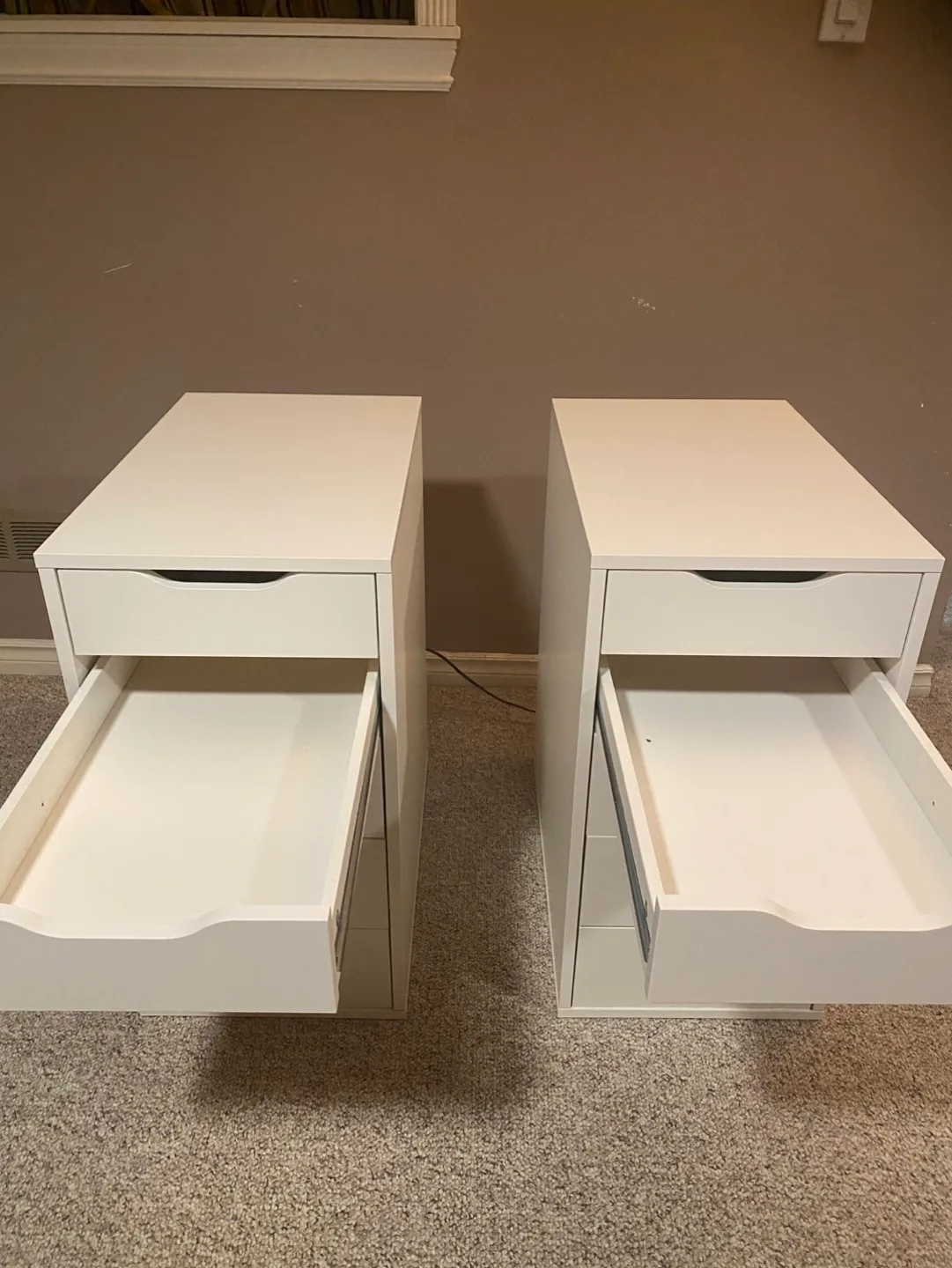 (delivery available) 2 white ikea drawers image indicator(3)