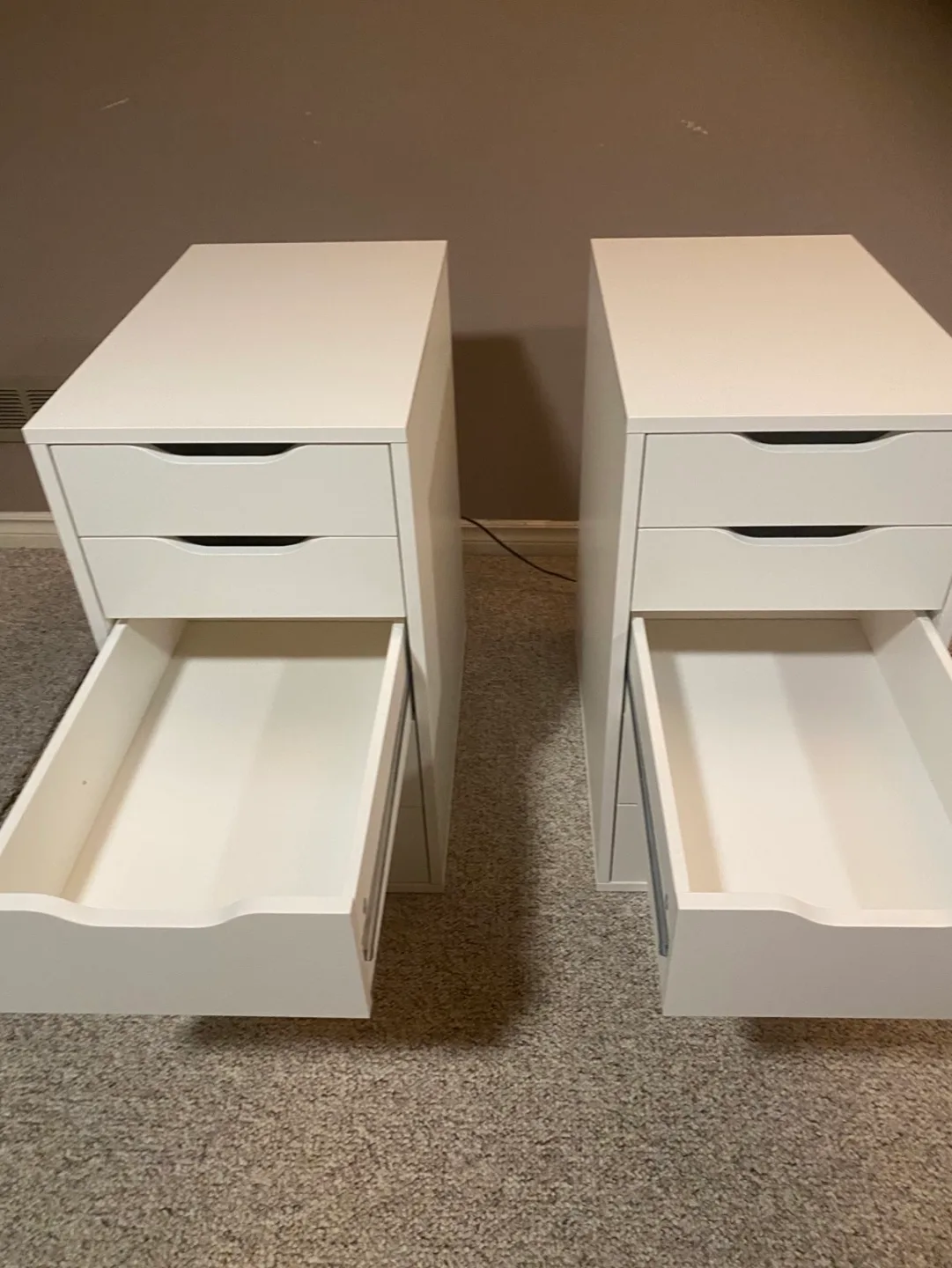 (delivery available) 2 white ikea drawers image indicator(4)