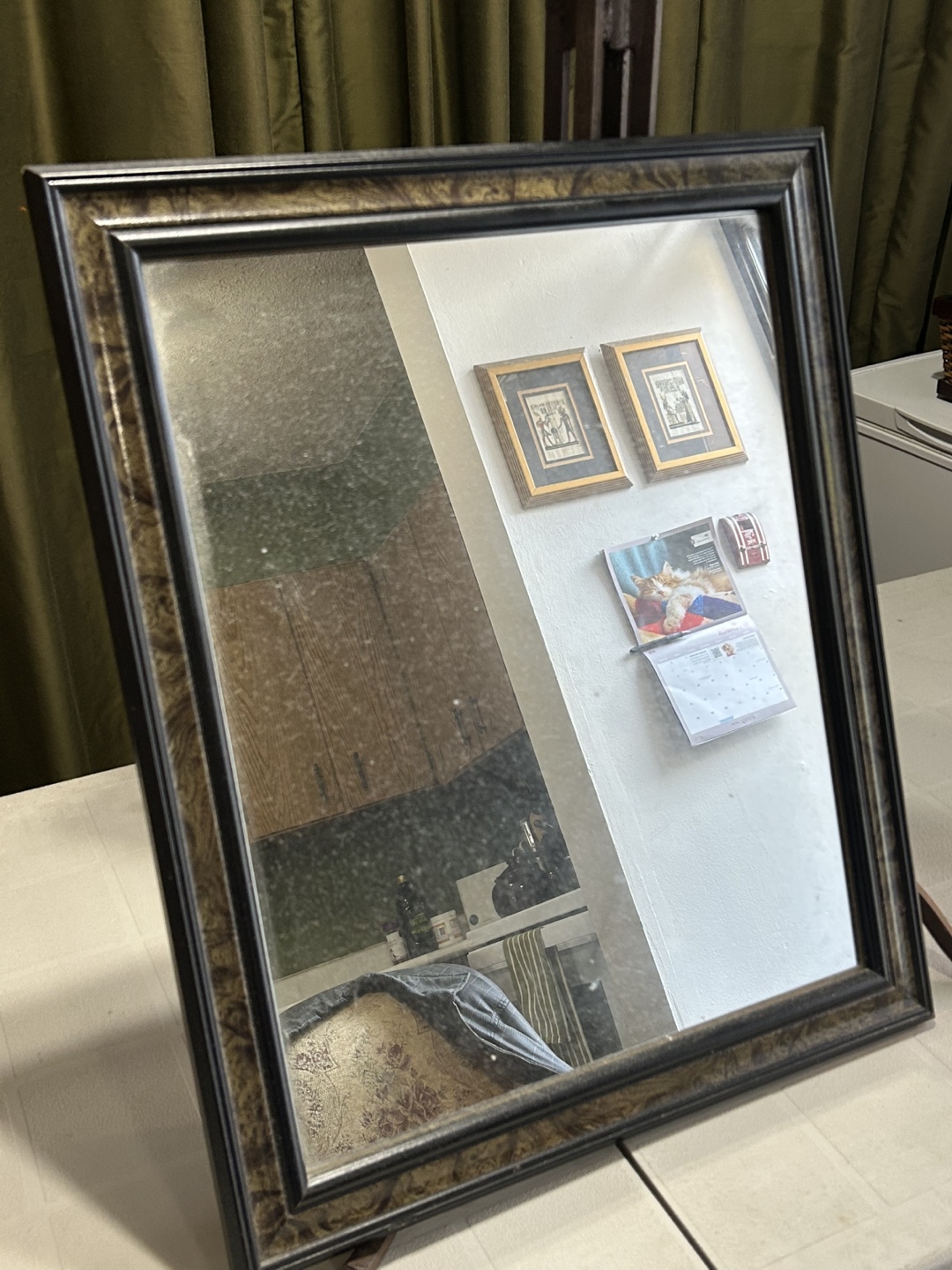 Dark Brown Framed Mirror